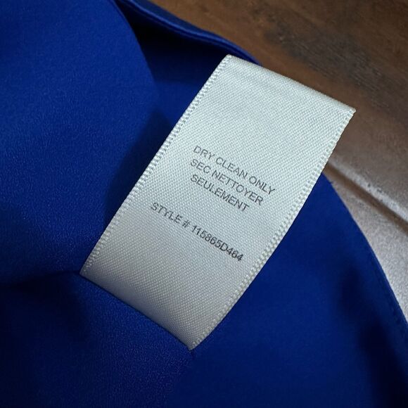 REBECCA TAYLOR Royal Blue Sheath Mini Dress Sheer Accent Cut-Out Back NWOT - Picture 10 of 12